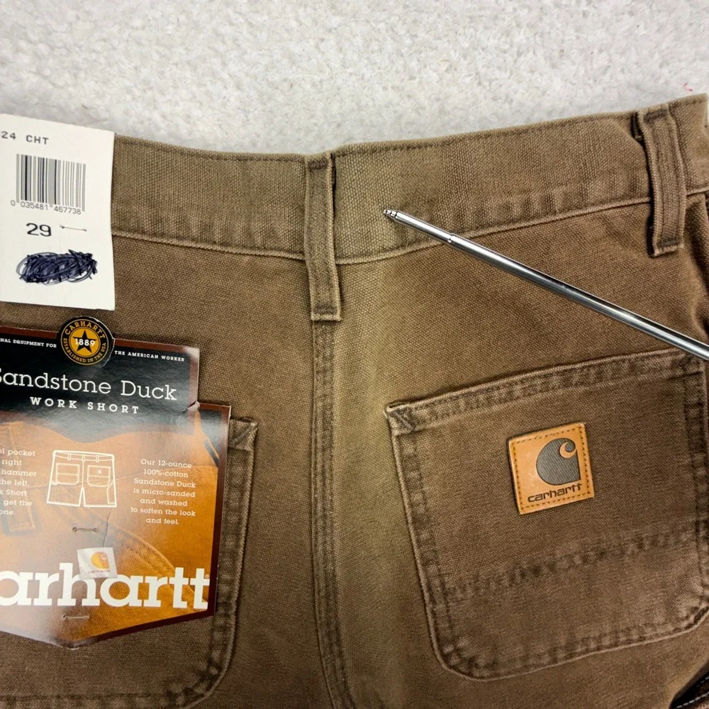 Carhartt Sandstone Duck Work Shorts Mens 29 B24 CHT Chestnut NWT NOS